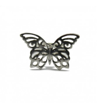 R001860 Stylish Sterling Silver Ring Hallmarked Solid 925 Butterfly Handmade 